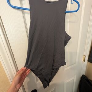 SHEIN Slate Gray Minimalist Bodysuit